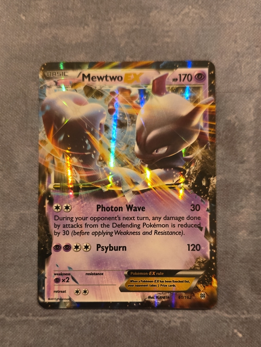 Mewtwo EX 61/162 Breakthrough Holo Pokemon TCG (Very Lightly Played Condition)!